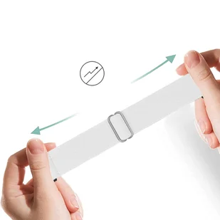 Pasek elastyczny Uniwersalny nylonowy Alogy Nylon opaska do zegarka Smartwatcha 22mm Biały - Akcesoria do smartwatchy - miniaturka - grafika 5
