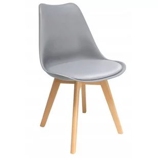 Szare skandynawskie krzesło do stołu - Aklo - Krzesła - miniaturka - grafika 1