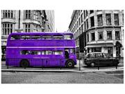 Fototapety - Oobrazy Fototapeta Fioletowy londyński autobus, 8 elementów, 412x248 cm - miniaturka - grafika 1