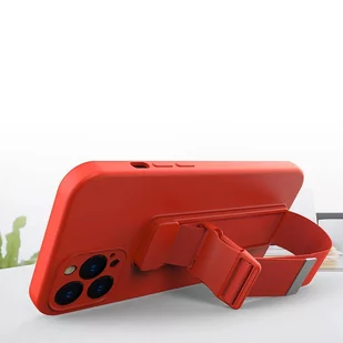 Rope case żelowe etui ze smyczą łańcuszkiem torebka smycz Samsung Galaxy A22 5G czarny - Etui i futerały do telefonów - miniaturka - grafika 5