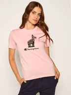Koszulki i topy damskie - Champion T-Shirt Basketball Logo Digital Print 112965 Różowy Custom Fit - miniaturka - grafika 1