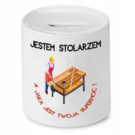 Skarbonki - SKARBONKA PREZENT DLA STOLARZA JESTEM STOLARZEM z Nadrukiem ze Zdjęciem - miniaturka - grafika 1