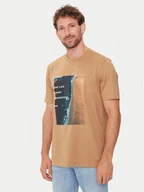 Koszulki męskie - Boss T-Shirt Tiburt 388 50512132 Beżowy Regular Fit - miniaturka - grafika 1