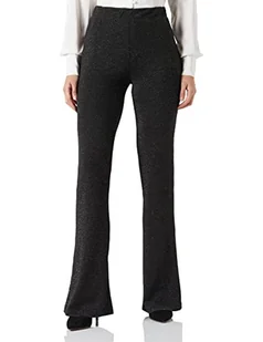 Vero Moda Damskie spodnie Vmkanva Hw Flare JRS TLL, Czarny/Szczegóły: Srebrny Lurex, S Wysokość - Spodnie damskie - miniaturka - grafika 1