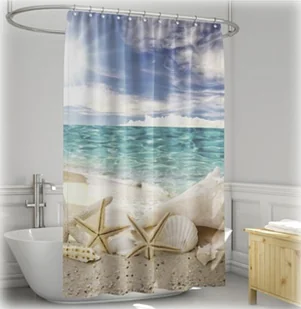 relaxdays Zasłona prysznicowa 180x200 cm z motywem - Zasłony - miniaturka - grafika 1