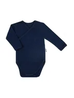 Body dla niemowląt - Niemowlęce body na długi rękaw granatowe Nicol,r.52 - miniaturka - grafika 1