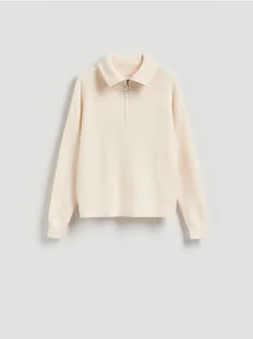 Reserved - Sweter z wiskozą - kremowy - Swetry damskie - miniaturka - grafika 1