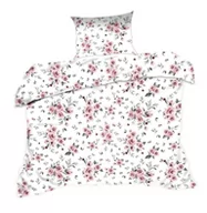 Pościel - Pościel 140x200 kwiaty biała różowa Classic - miniaturka - grafika 1