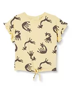 Koszulki i topy damskie - NAME IT Girl's NMFJENNA SS TOP T-Shirt, Golden Haze, 104 - miniaturka - grafika 1