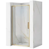 Ścianki i drzwi prysznicowe - Rea Drzwi Prysznicowe Uchylne REA Rapid Swing 100  ZŁOTE SZCZOTKOWANE - miniaturka - grafika 1