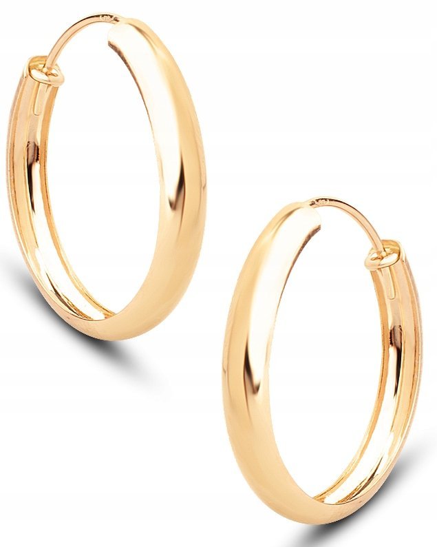 ZŁOTE KOLCZYKI KLASYCZNE KOŁA KÓŁKA SIMPLE 333