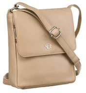 Torebki damskie - Torebka damska skórzana Rovicky mała listonoszka saszetka miejska crossbody, beżowy - miniaturka - grafika 1