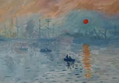 Obrazy i zdjęcia na płótnie - Obraz ręcznie malowany Claude monet impresja wschodzącego słońca - miniaturka - grafika 1