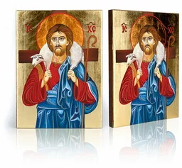 Ikona religijna Jezus Chrystus Dobry Pasterz - Ikony i obrazy sakralne - miniaturka - grafika 1