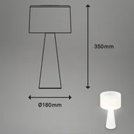 Lampy stojące - Briloner Lampa stołowa LED Halo, zasilana bateryjnie, biała - miniaturka - grafika 1