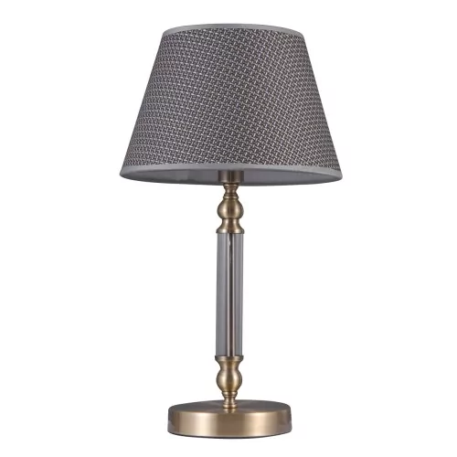 Italux Stojąca LAMPA stołowa ZANOBI TB-43272-1 klasyczna LAMPKA abażurowa nocna do sypialni brąz antyczny szara TB-43272-1