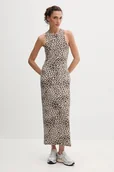 Sukienki - Puma sukienka kolor beżowy maxi dopasowana 632339 - miniaturka - grafika 1