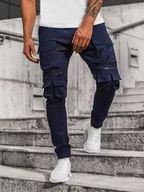 Spodnie męskie - SPODNIE MĘSKIE CHINO JOGGERY GRANATOWE OZONEE G/2787 - Ozonee - miniaturka - grafika 1