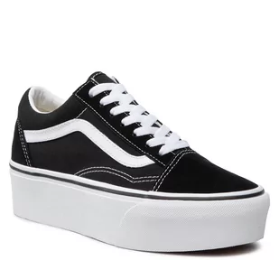 Tenisówki VANS - Old Skool Stac VN0A7Q5M6BT1 Suede/Canvas Black/True W - Trampki damskie - miniaturka - grafika 1