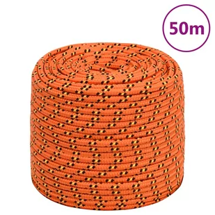 vidaXL Linka żeglarska, pomarańczowa, 10 mm, 50 m, polipropylen - Żeglarstwo - miniaturka - grafika 1