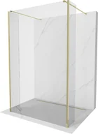 Ścianki i drzwi prysznicowe - Mexen Kioto ścianka prysznicowa Walk-in 105 x 100 x 30 cm, transparent, złota - 800-105-100-221-50-00-030 - miniaturka - grafika 1