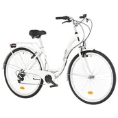 Rowery - Rower miejski DAWSTAR Citybike S7B 28 cali damski Biały - miniaturka - grafika 1