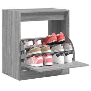 Szafka na buty szara Sonoma 60x42x69 cm materiał drewnopochodny - Szafki na buty - miniaturka - grafika 1