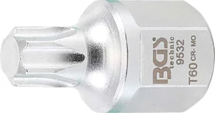 BGS 9532 | wkładka do paska klinowego wielorowkowego | 12,5 mm (1/2"), sześciokąt zewnętrzny SW 22 mm | profil T (do Torx) T60 - Klucze i nasadki - miniaturka - grafika 1