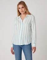 Koszule damskie - Koszula Damska Wrangler Stripe Shirt Carribean Sea W5R6Tib13-S - miniaturka - grafika 1