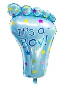 Balony i akcesoria - BALON STOPA NIEBIESKA IT'S A BOY! 45X76CM - miniaturka - grafika 1