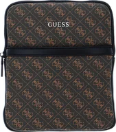 Nerki - Guess, Vezzola, Flat Top Zip, Textile Crossbody Bag, Brown, For Men For Men - miniaturka - grafika 1