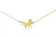 Bransoletki - Bransoletka z kotem devon rex złotym na łańcuszku - miniaturka - grafika 1