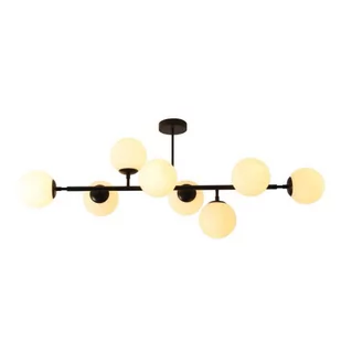 Light Prestige podłużna czarna lampa sufitowa DORADO 8 Prestige Light LP-002/8P BK elegancki krótki żyrandol szklane bańki LP-002/8P BK - Lampy sufitowe - miniaturka - grafika 1