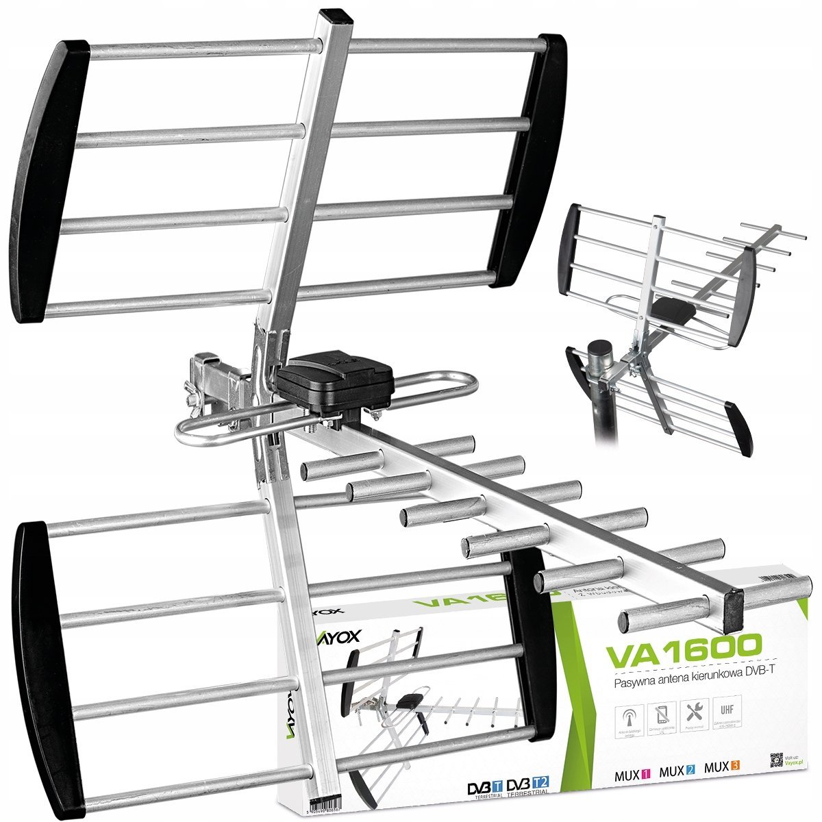 VAYOX ANTENA DVBT2 DO TV NAZIEMNEJ KIERUNKOWA ZEWNĘTRZNA MUX8 4K LTE