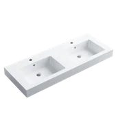Umywalki - Balneo Umywalka nablatowa 2- stanowiskowa MAXI biała 120x46 - miniaturka - grafika 1