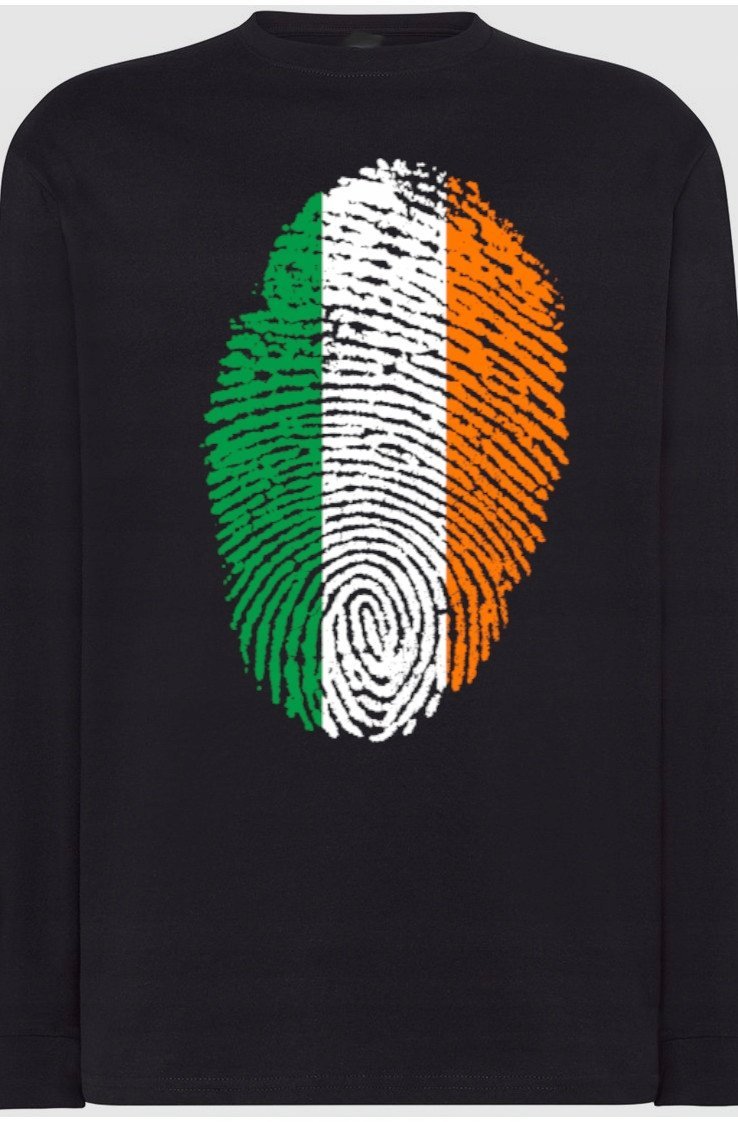 Irlandia Flaga Odcisk Bluza Longsleeve Nadruk XXL
