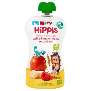Hipp Hippis Mus Jabłka-Banany-Maliny ze zbożami 100 g - Desery dla dzieci - miniaturka - grafika 1