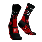 Skarpetki sportowe męskie - COMPRESSPORT skarpetki trekkingowe TREKKING SOCKS black/core red/white - miniaturka - grafika 1