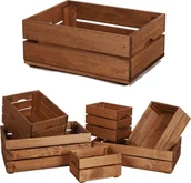 Pojemniki przemysłowe - Wamar-Sosenka Drewniana Skrzynka 16,5x40x30 cm Brązowa Olejowana Szlifowana Drewno sosnowe 18 litrów - miniaturka - grafika 1