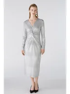 Sukienki - Oui Sukienka w kolorze srebrnym - miniaturka - grafika 1