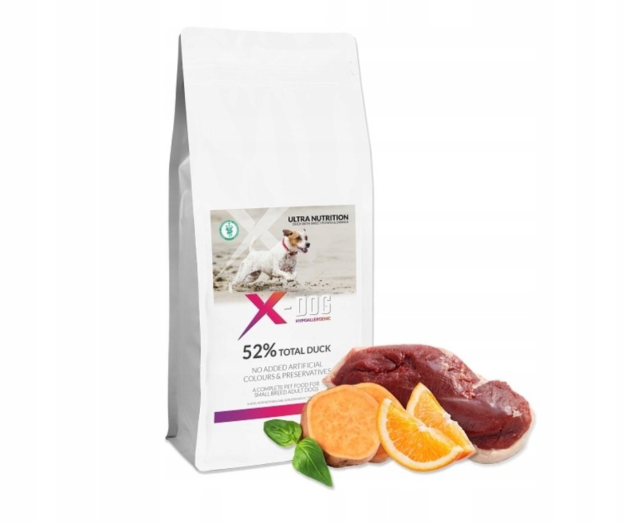 X-DOG ADULT SMALL KACZKA BATATY POMARAŃCZA 2KG