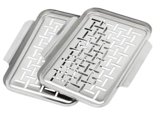 GRILLMEISTER Tacki, patelnia lub koszyki do grillowania ze stali szlachetnej, 1 sztuka lub 1 zestaw (Taca do grillowania, 2 sztuki) - Akcesoria do grilla - miniaturka - grafika 1