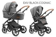Wózki dziecięce - JEDO TAMEL 2W1 E41/ Black-Cognac - miniaturka - grafika 1