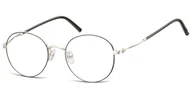 Okulary korekcyjne, oprawki, szkła - Lenonki okrągłe Okulary oprawki optyczne 927 czarno-srebrne - miniaturka - grafika 1
