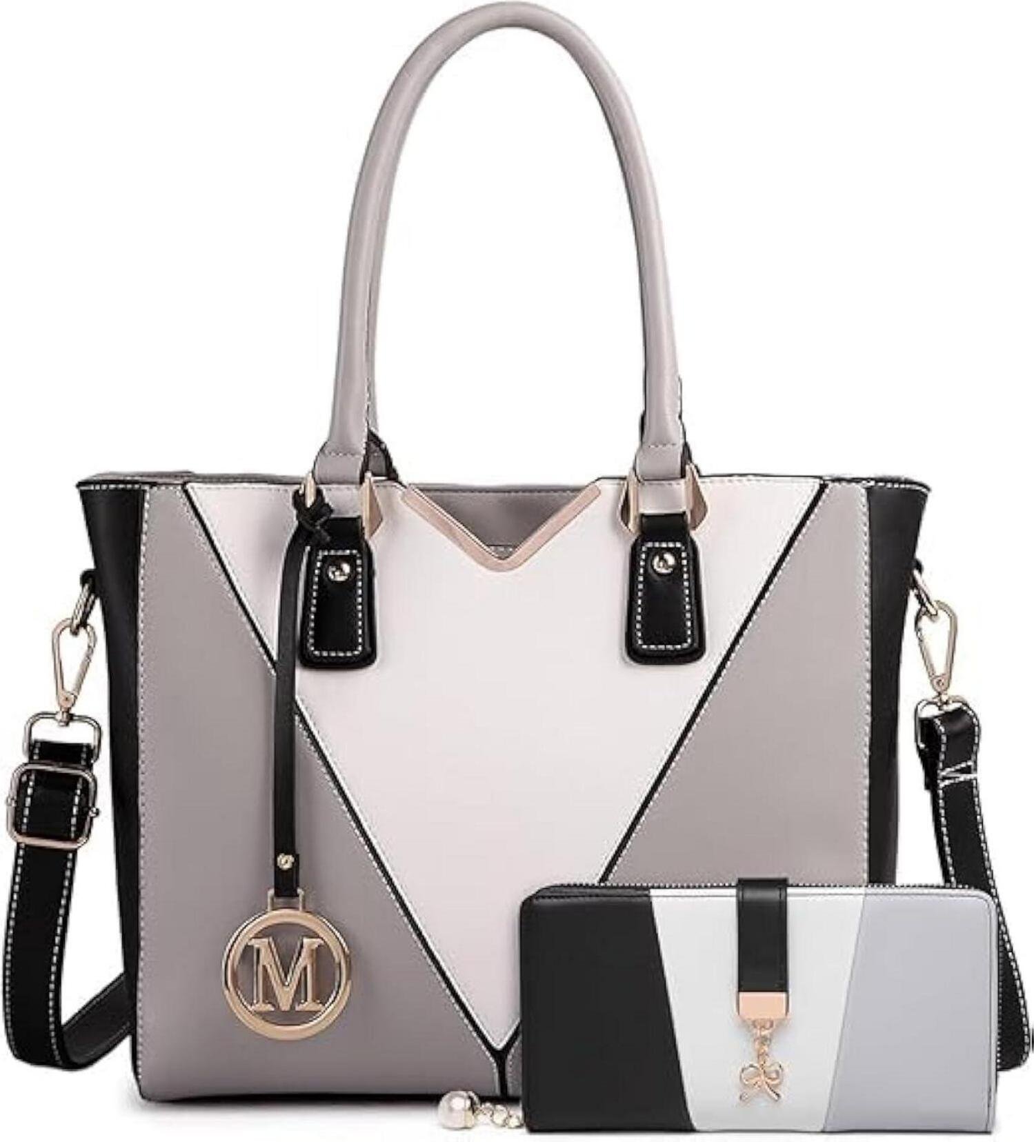 Miss Lulu torebka damska torba na ramię shopper aktówka torba z uchwytem w kształcie litery V