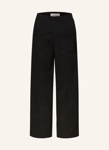 Calvin Klein Jeans Spodnie Marlena Z Dodatkiem Lnu schwarz - Spodnie sportowe damskie - miniaturka - grafika 1