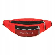 Nerki - Czerwona Saszetka Nerka Beltimore Kodura Pojemna Solidna Pasek B93 : Kolory - miniaturka - grafika 1