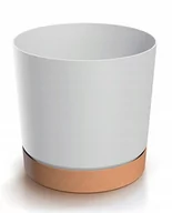 Donice - Doniczka Z Podstawką Okrągła Biała Tubo 12,8 Cm - miniaturka - grafika 1