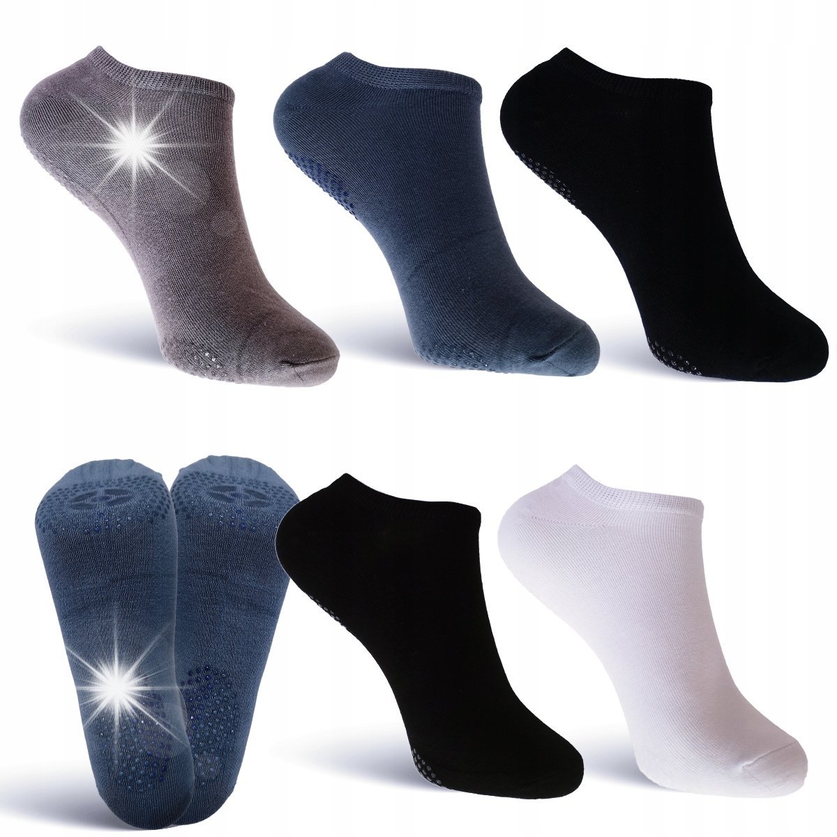 5x SKARPETKI BAWEŁNIANE STOPKI MĘSKIE skarpety antypoślizgowe sport 43-46
