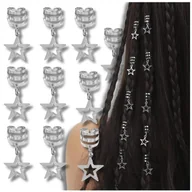 Ozdoby do włosów - Biżuteria ozdoby do włosów dredów pierścienie srebrne koraliki 10 szt - miniaturka - grafika 1